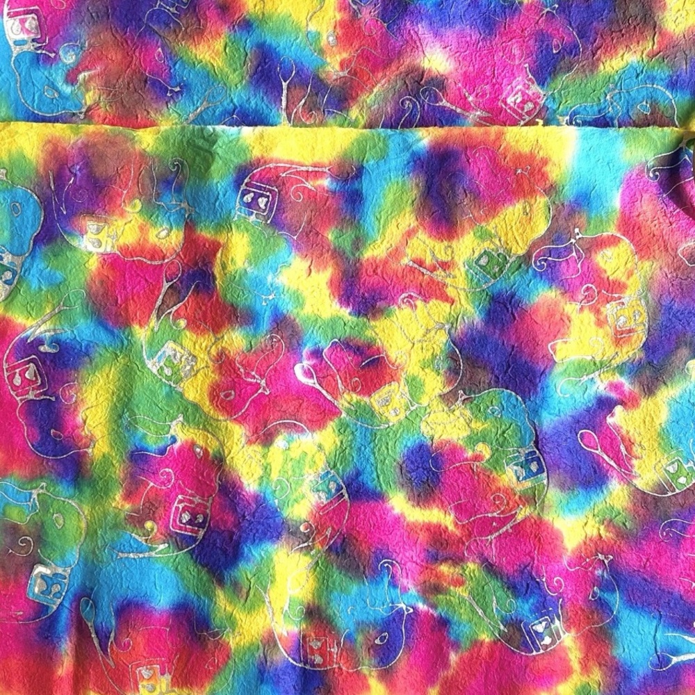 VTG Homemade Paper Dyed Colors/Silver Elephants 3 Large Sheets *READ
